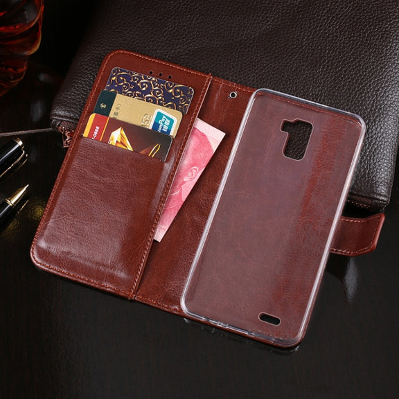 For Oukitel K5000 idewei  Crazy Horse Texture Horizontal Flip Leather Case with Holder & Card Slots & Wallet(White)
