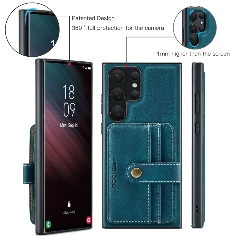 For Samsung Galaxy S24 Ultra 5G JEEHOOD RFID Blocking Anti-Theft Magnetic Phone Case(Blue)