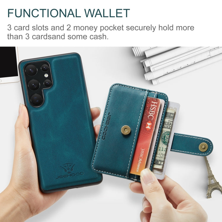For Samsung Galaxy S24 Ultra 5G JEEHOOD RFID Blocking Anti-Theft Magnetic Phone Case(Blue)