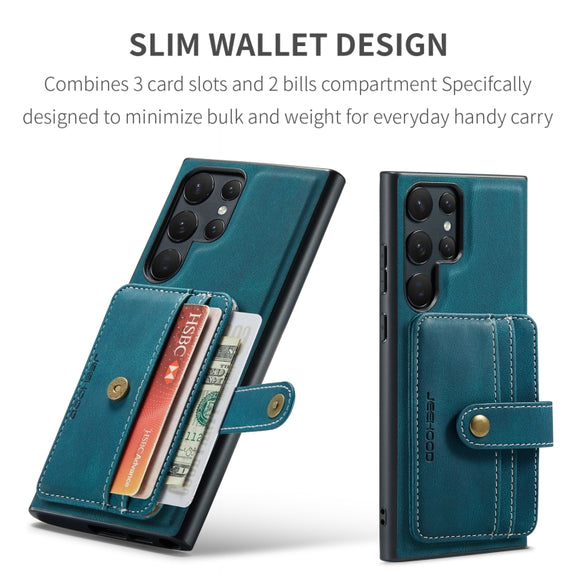 For Samsung Galaxy S24 Ultra 5G JEEHOOD RFID Blocking Anti-Theft Magnetic Phone Case(Blue)