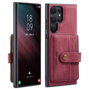 For Samsung Galaxy S24 Ultra 5G JEEHOOD RFID Blocking Anti-Theft Magnetic Phone Case(Red)