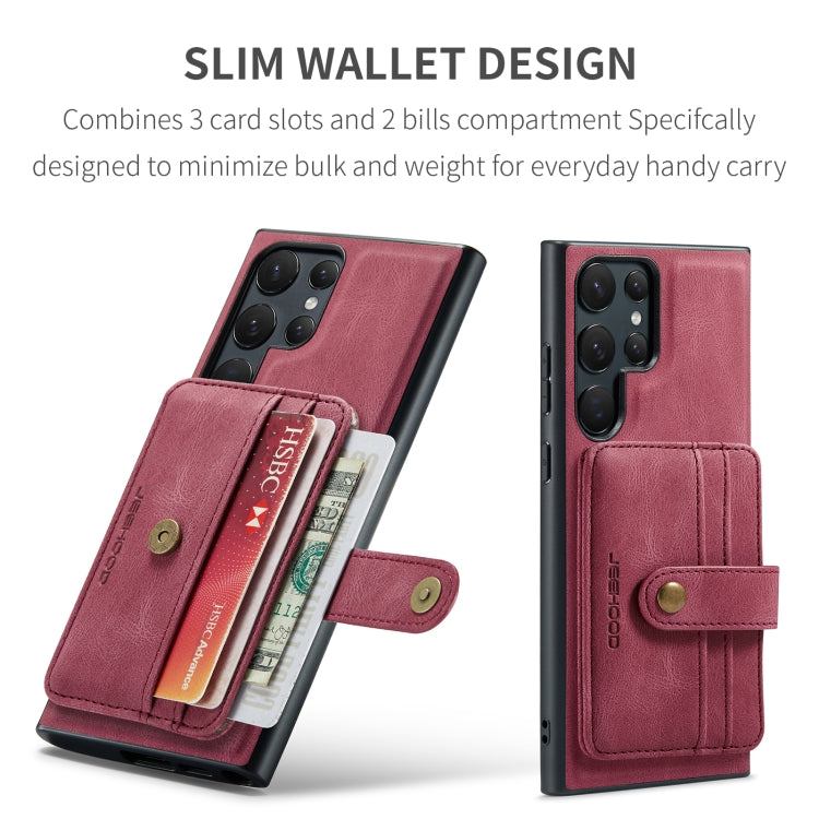 For Samsung Galaxy S24 Ultra 5G JEEHOOD RFID Blocking Anti-Theft Magnetic Phone Case(Red)