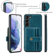 For Samsung Galaxy S24 5G JEEHOOD RFID Blocking Anti-Theft Magnetic Phone Case(Blue)