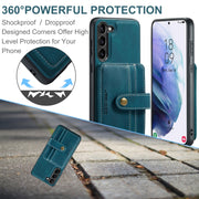 For Samsung Galaxy S24 5G JEEHOOD RFID Blocking Anti-Theft Magnetic Phone Case(Blue)