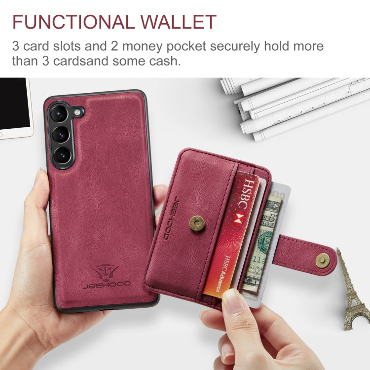 For Samsung Galaxy S24 5G JEEHOOD RFID Blocking Anti-Theft Magnetic Phone Case(Red)