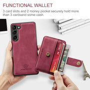 For Samsung Galaxy S24 5G JEEHOOD RFID Blocking Anti-Theft Magnetic Phone Case(Red)