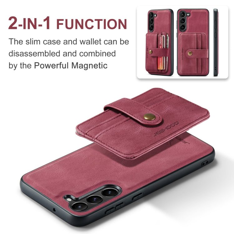 For Samsung Galaxy S24 5G JEEHOOD RFID Blocking Anti-Theft Magnetic Phone Case(Red)