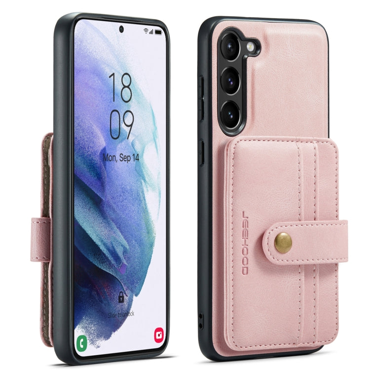 For Samsung Galaxy S24 5G JEEHOOD RFID Blocking Anti-Theft Magnetic Phone Case(Pink)