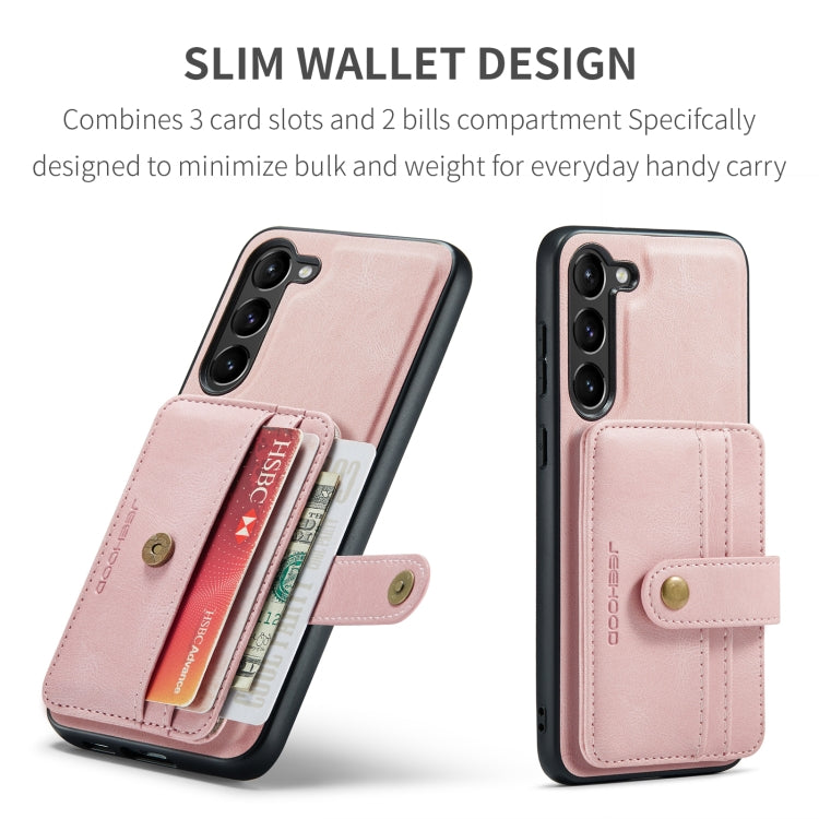 For Samsung Galaxy S24 5G JEEHOOD RFID Blocking Anti-Theft Magnetic Phone Case(Pink)