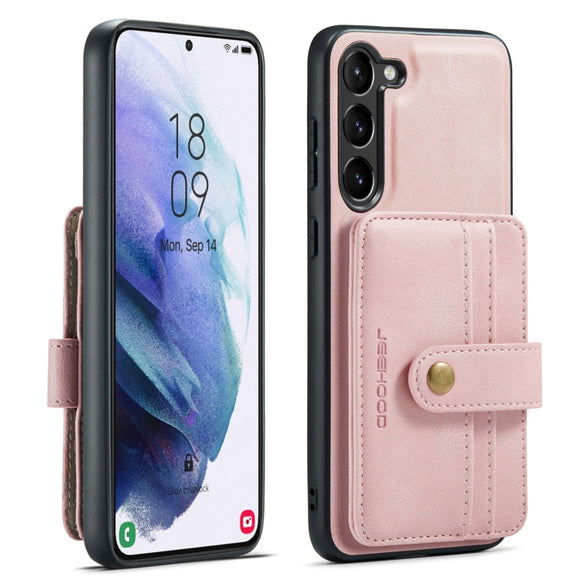 For Samsung Galaxy S24 5G JEEHOOD RFID Blocking Anti-Theft Magnetic Phone Case(Pink)