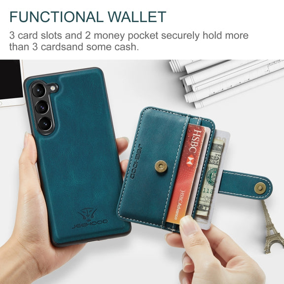 For Samsung Galaxy S24+ 5G JEEHOOD RFID Blocking Anti-Theft Magnetic Phone Case(Blue)