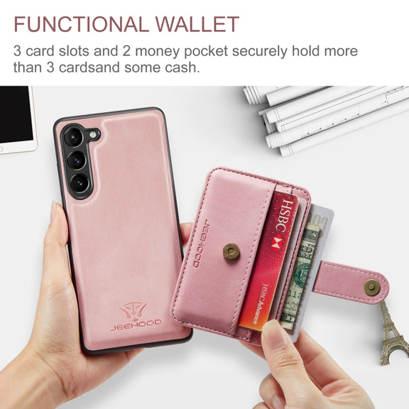 For Samsung Galaxy S24+ 5G JEEHOOD RFID Blocking Anti-Theft Magnetic Phone Case(Pink)