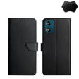 For Motorola Moto E13 4G Genuine Leather Fingerprint-proof Flip Phone Case(Black) - Motorola Cases by PMC TechLife | Online Shopping South Africa | PMC TechLife | Buy Now Pay Later Mobicred