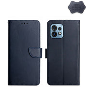 For Motorola Edge+ 2023 Genuine Leather Fingerprint-proof Flip Phone Case(Blue)