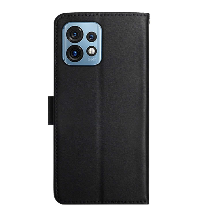 For Motorola Edge+ 2023 Genuine Leather Fingerprint-proof Flip Phone Case(Black)