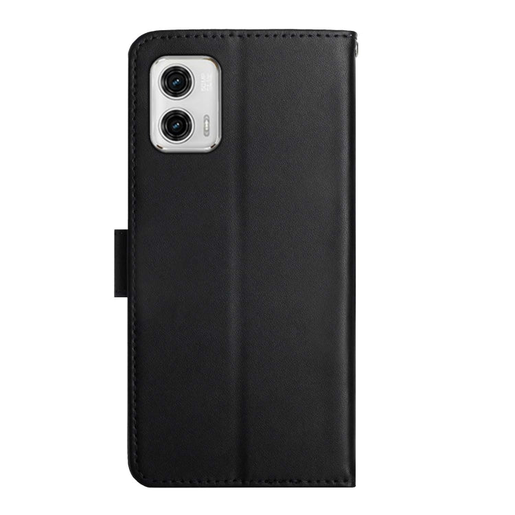 For Motorola Moto G73 5G Genuine Leather Fingerprint-proof Flip Phone Case(Black)