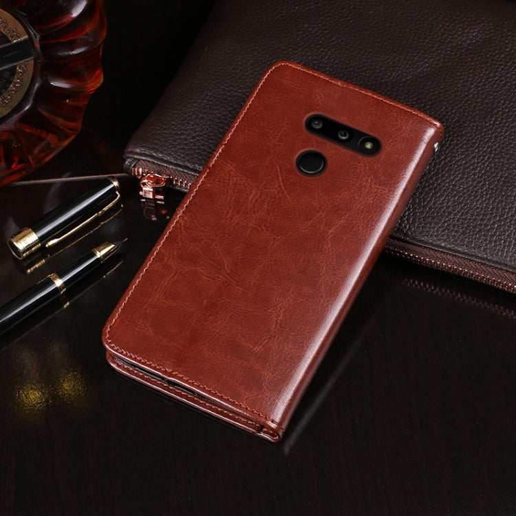 For LG G8 ThinQ idewei Crazy Horse Texture Horizontal Flip Leather Case with Holder & Card Slots & Wallet(White)