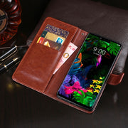 For LG G8 ThinQ idewei Crazy Horse Texture Horizontal Flip Leather Case with Holder & Card Slots & Wallet(White)