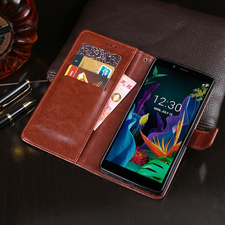 For LG K20 (2019) idewei Crazy Horse Texture Horizontal Flip Leather Case with Holder & Card Slots & Wallet(Red)