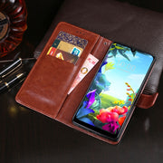 For LG K40S idewei Crazy Horse Texture Horizontal Flip Leather Case with Holder & Card Slots & Wallet(White)