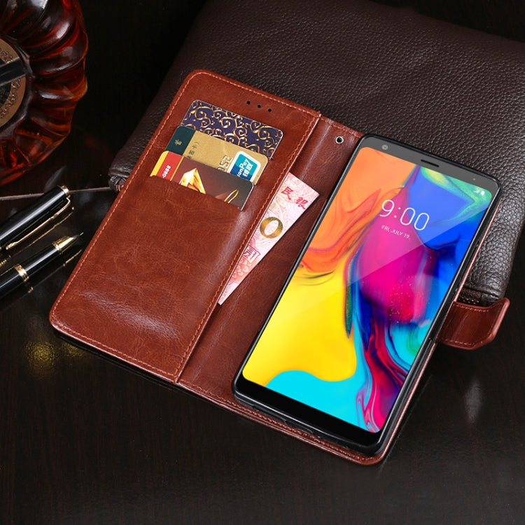 For LG Stylo 5 idewei Crazy Horse Texture Horizontal Flip Leather Case with Holder & Card Slots & Wallet(Sky Blue)