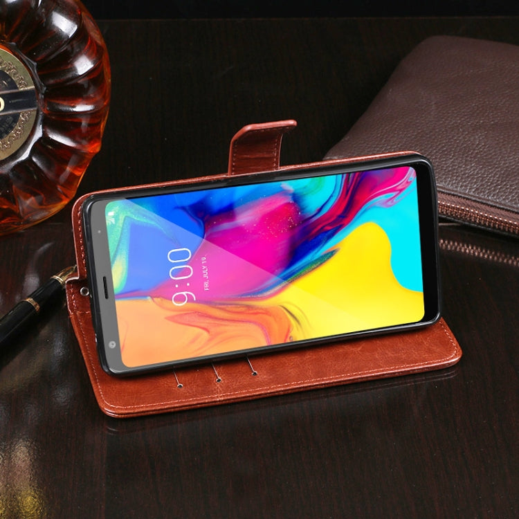 For LG Stylo 5 idewei Crazy Horse Texture Horizontal Flip Leather Case with Holder & Card Slots & Wallet(Red)