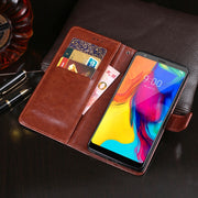For LG Stylo 5 idewei Crazy Horse Texture Horizontal Flip Leather Case with Holder & Card Slots & Wallet(Red)