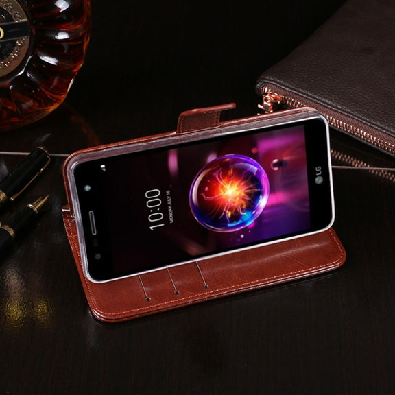For LG X power3 idewei Crazy Horse Texture Horizontal Flip Leather Case with Holder & Card Slots & Wallet(Red)