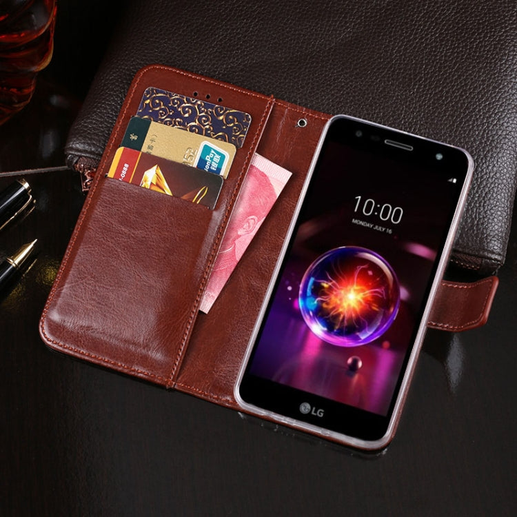 For LG X power3 idewei Crazy Horse Texture Horizontal Flip Leather Case with Holder & Card Slots & Wallet(Red)