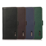 For OnePlus 11 KHAZNEH Side-Magnetic Litchi Genuine Leather RFID Phone Case(Black)