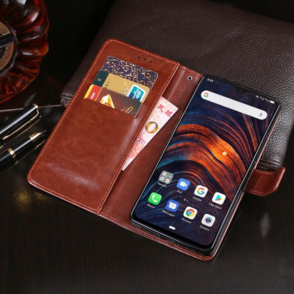 For Ulefone Armor 7 idewei  Crazy Horse Texture Horizontal Flip Leather Case with Holder & Card Slots & Wallet(Rose Red)