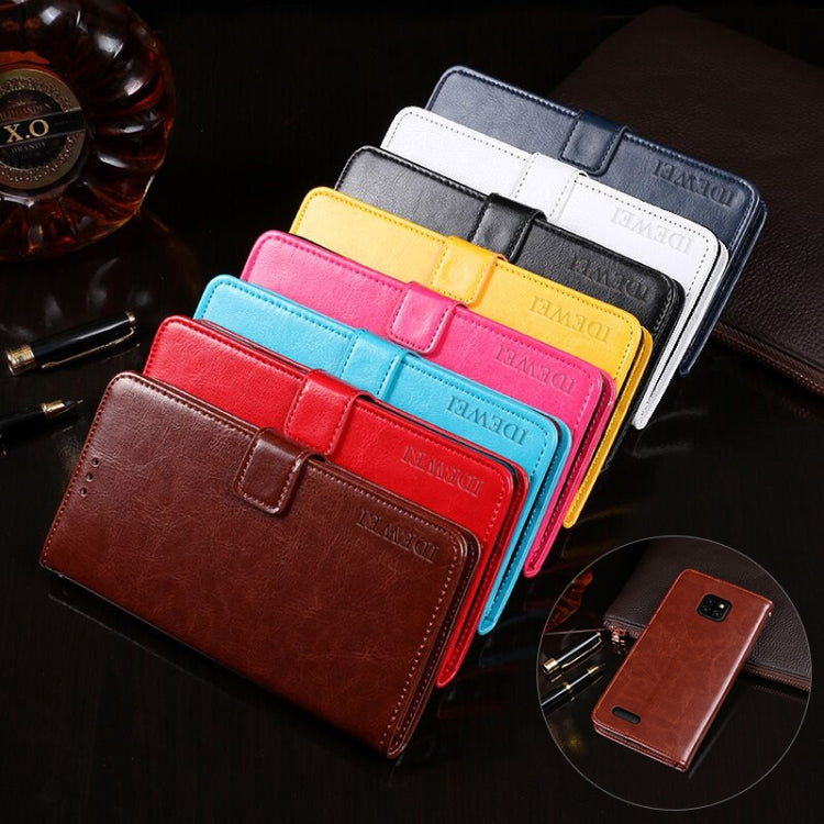 For Ulefone Note 7 idewei  Crazy Horse Texture Horizontal Flip Leather Case with Holder & Card Slots & Wallet(Red)