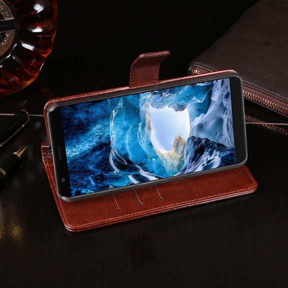 For Ulefone S1 idewei  Crazy Horse Texture Horizontal Flip Leather Case with Holder & Card Slots & Wallet(White)