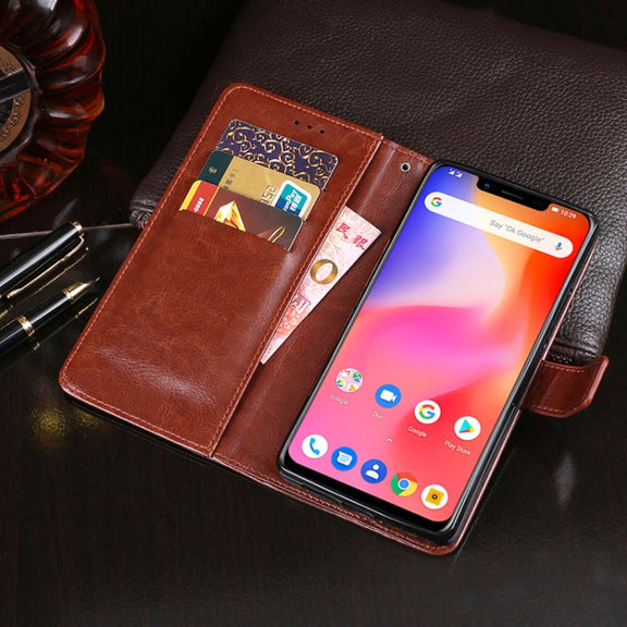 For Ulefone S10 Pro idewei  Crazy Horse Texture Horizontal Flip Leather Case with Holder & Card Slots & Wallet(White)