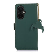 For OnePlus Nord CE 3 Lite Genuine Leather Magnetic RFID Leather Phone Case(Green)
