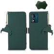For Motorola Moto E13 Genuine Leather Magnetic RFID Leather Phone Case(Green) - Motorola Cases by PMC TechLife | Online Shopping South Africa | PMC TechLife | Buy Now Pay Later Mobicred