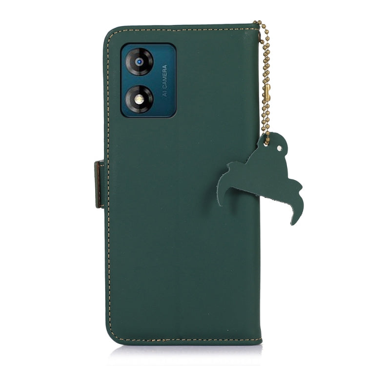 For Motorola Moto G53 5G Genuine Leather Magnetic RFID Leather Phone Case(Green)