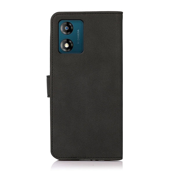 For Motorola Moto E13 4G KHAZNEH Matte Texture Leather Phone Case(Black)