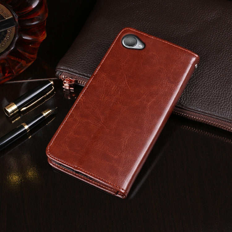 For HTC Desire 12 idewei Crazy Horse Texture Horizontal Flip Leather Case with Holder & Card Slots & Wallet(White)