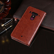 For HTC U12+ idewei Crazy Horse Texture Horizontal Flip Leather Case with Holder & Card Slots & Wallet(White)