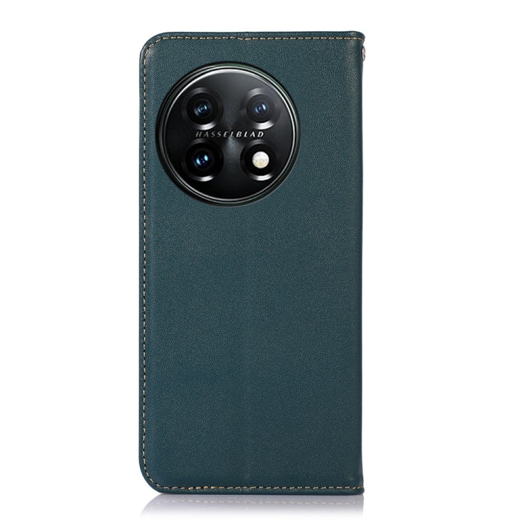 For OnePlus 11 5G KHAZNEH Nappa Top Layer Cowhide Leather Phone Case(Green)