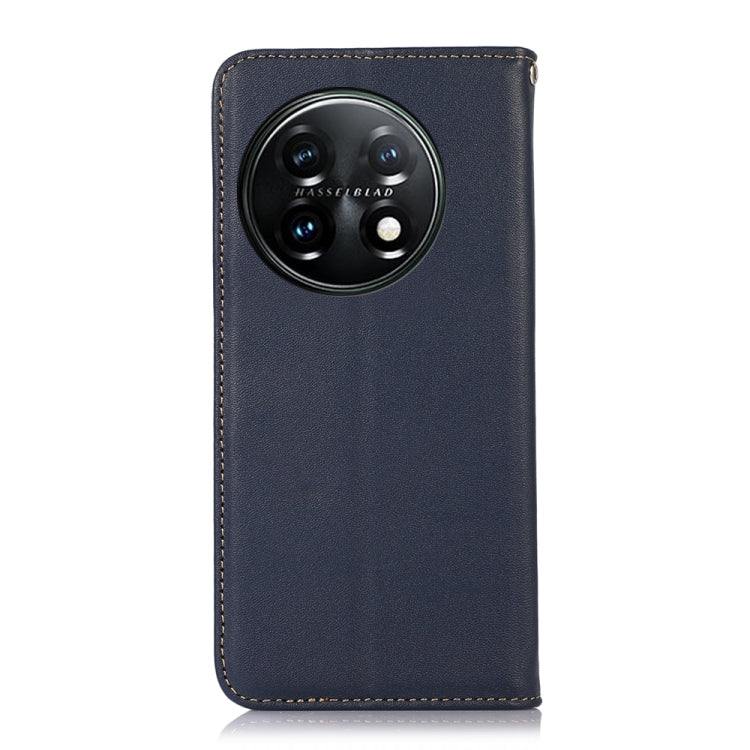 For OnePlus 11 5G KHAZNEH Nappa Top Layer Cowhide Leather Phone Case(Blue)