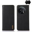 For OnePlus 11 5G KHAZNEH Nappa Top Layer Cowhide Leather Phone Case(Black) - OnePlus Cases by PMC TechLife | Online Shopping South Africa | PMC TechLife | Buy Now Pay Later Mobicred