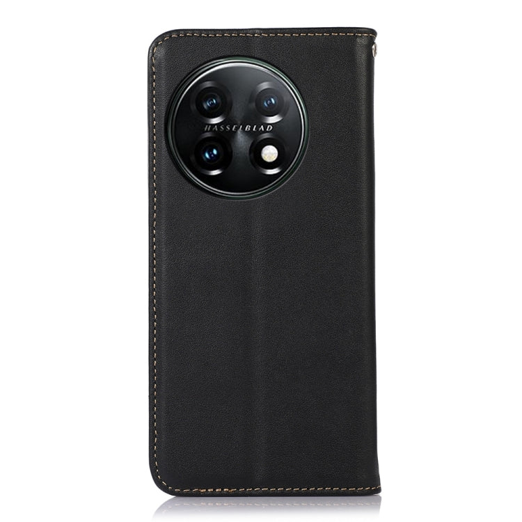 For OnePlus 11 5G KHAZNEH Nappa Top Layer Cowhide Leather Phone Case(Black)