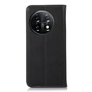 For OnePlus 11 5G KHAZNEH Nappa Top Layer Cowhide Leather Phone Case(Black)