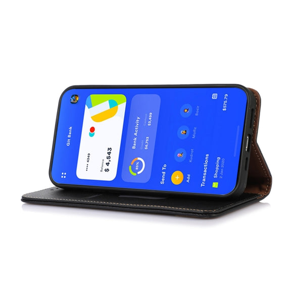 For OnePlus 11 5G KHAZNEH Nappa Top Layer Cowhide Leather Phone Case(Black)