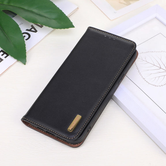 For OnePlus 11 5G KHAZNEH Nappa Top Layer Cowhide Leather Phone Case(Black)