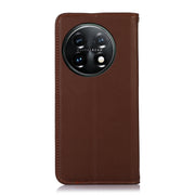 For OnePlus 11 5G KHAZNEH Nappa Top Layer Cowhide Leather Phone Case(Brown)