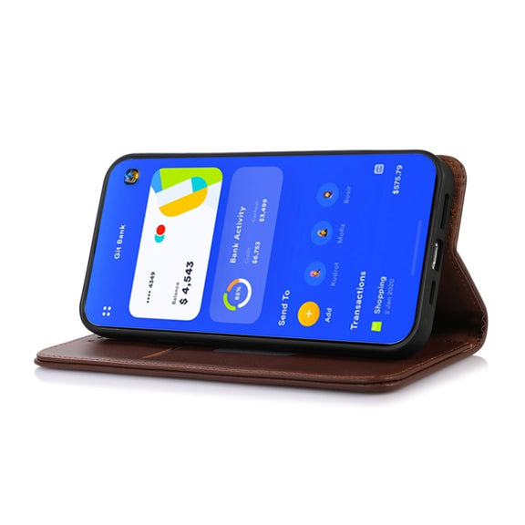 For OnePlus 11 5G KHAZNEH Nappa Top Layer Cowhide Leather Phone Case(Brown)