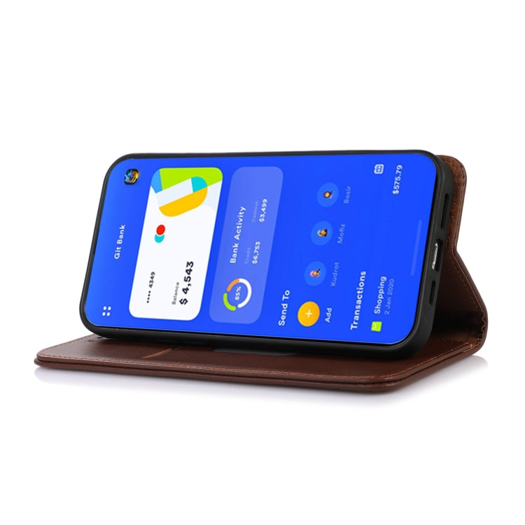 For OnePlus 11 5G KHAZNEH Nappa Top Layer Cowhide Leather Phone Case(Brown)